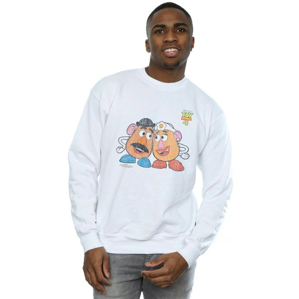 Disney Mens Toy Story 4 Mr And Mrs Potato Head Sweatshirt - White