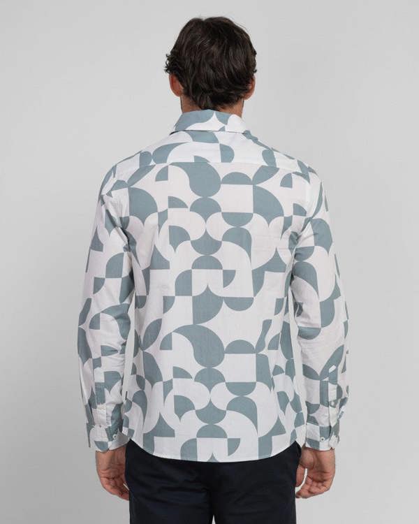 Steel & Jelly Men’s Wilmslow Abstract Circle Print Long Sleeve Shirt