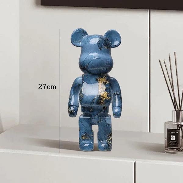 Graffiti Bear Resin Statue Decor | Modern Colourful Bear Ornament 27cm