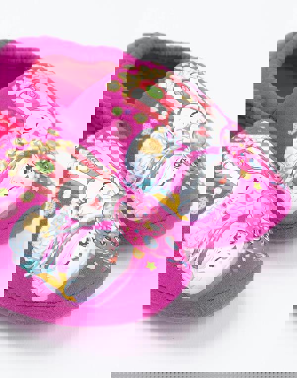 Shopkins Girls Pink Poppy Corn & D'Lish Donut Slip On Loafer Slippers