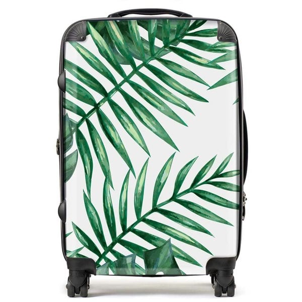 Warren Reed Watercolour Tropical Leaves Suitcase