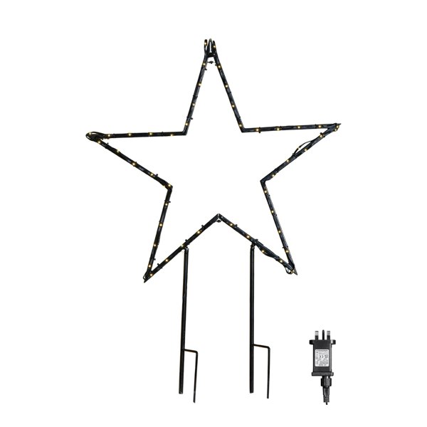 Samuel Alexander 60cm Light up Dewdrop Metal Christmas Star with Garden Stake & Warm White LEDs