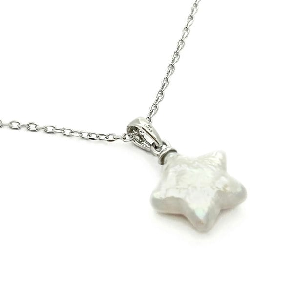LENAE Clio Star Pearl Pendant Necklace - Sterling Silver