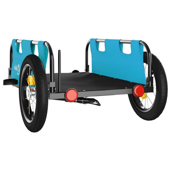 Berkfield Cargo Bike Trailer Blue Oxford Fabric and Iron