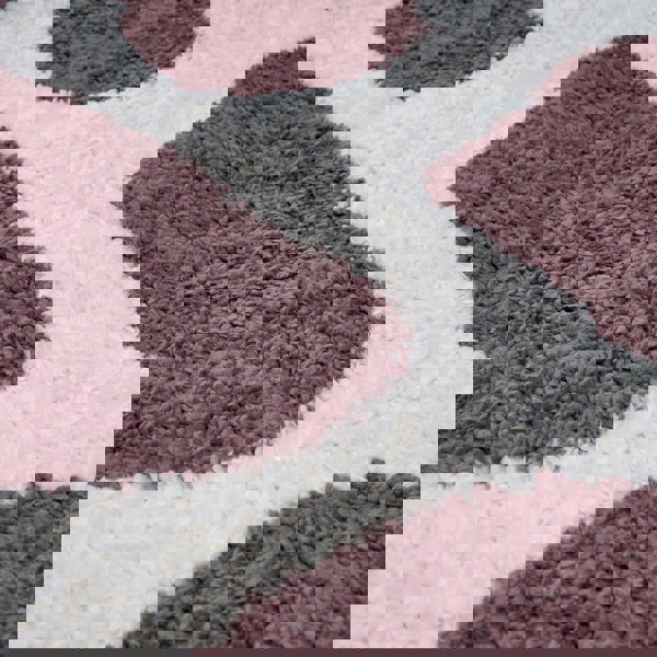 Moodi Shaggy Purple rug, underfloor heating, abstract design | THE RUGS