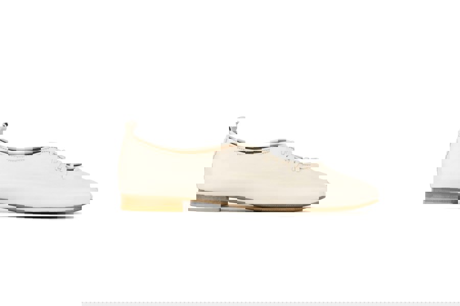 Embassy London Skyline - Cream Suede - Women's Leather Lace Up Ballet Pump