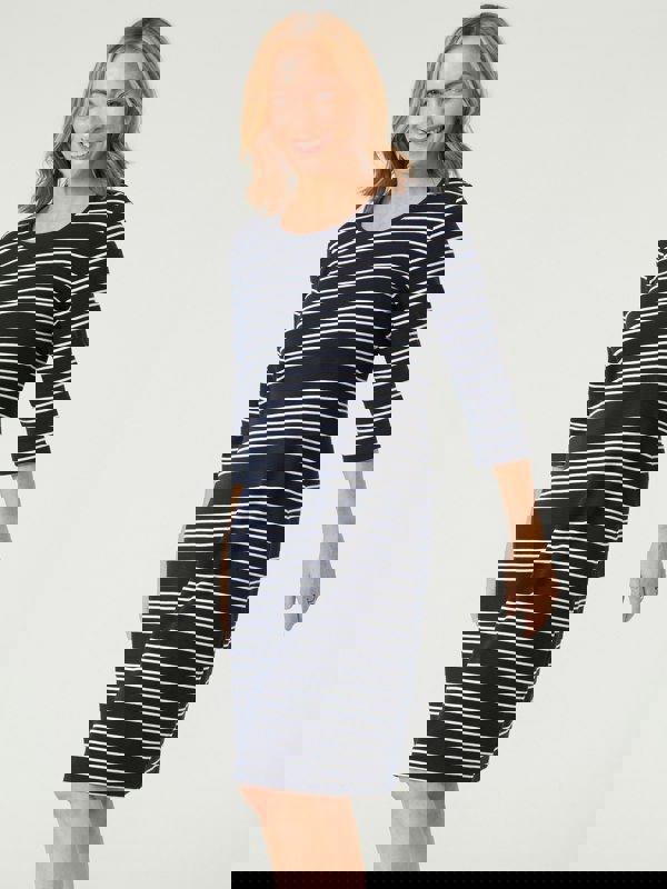 PennyPlain Striped Dress - French Navy