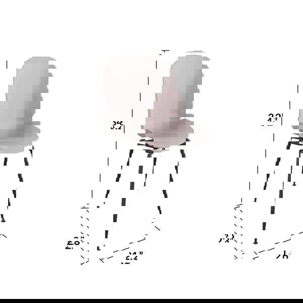 Dorel Home Aria Resin Chairs 4PK Light Pink