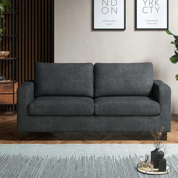 Furnishings For Less York Grey Turin Fabric 3 Seater Sofa