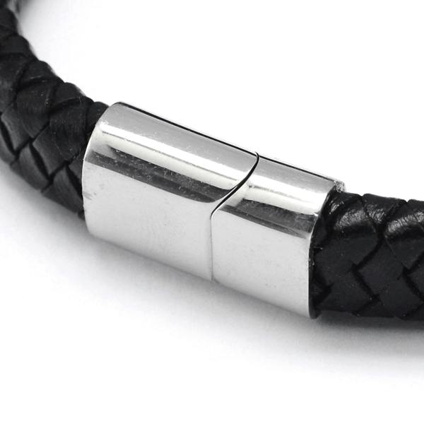 Aye Do Gifts Men's Luxury Black Leather Bracelet