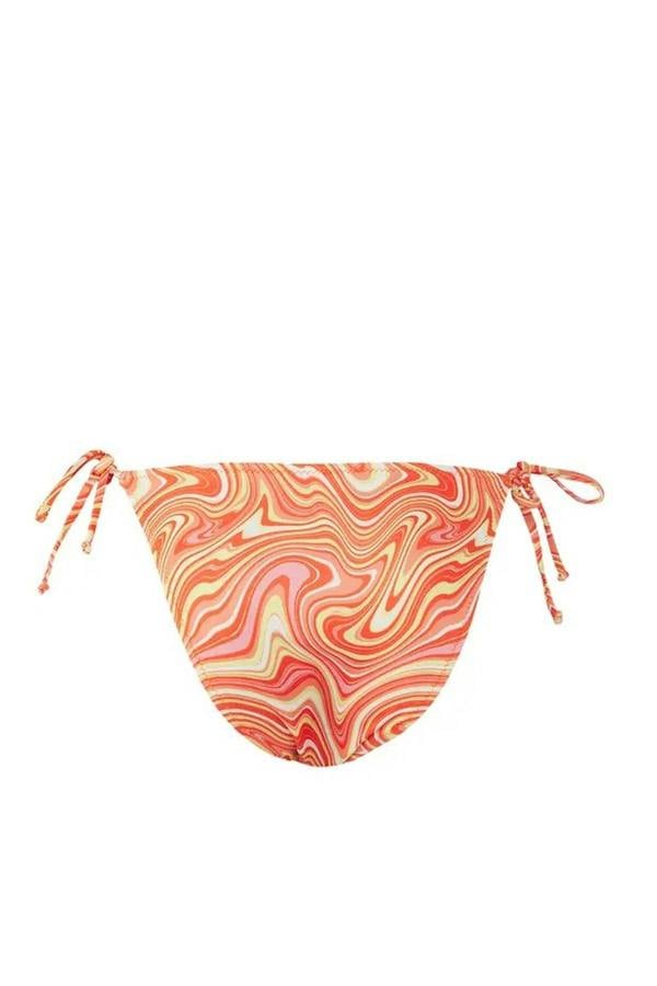 WOVCOR Abstract Patterned Regular Waist Bikini Bottom with Accessories
