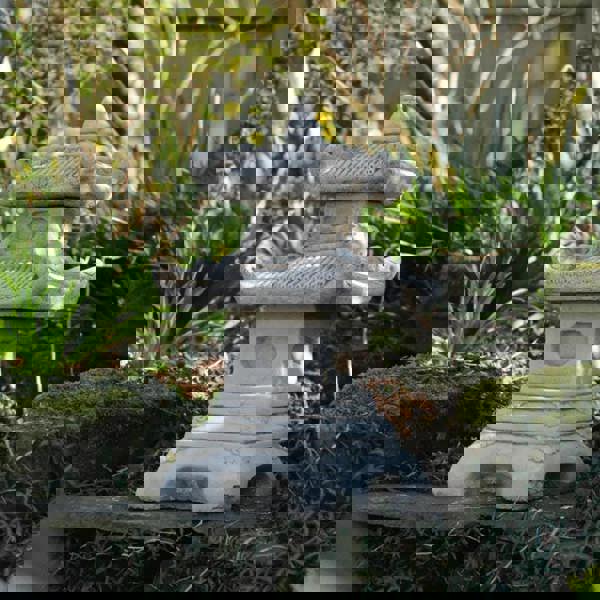 Two-Tiered Stonecast Kowloon Pagoda Garden Ornament