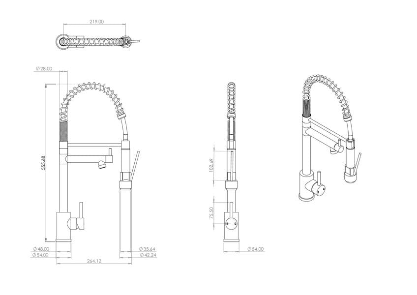 Flode Alta | Single Lever Kitchen Sink Mixer Tap with Swivel Spout | Matt Black Finish