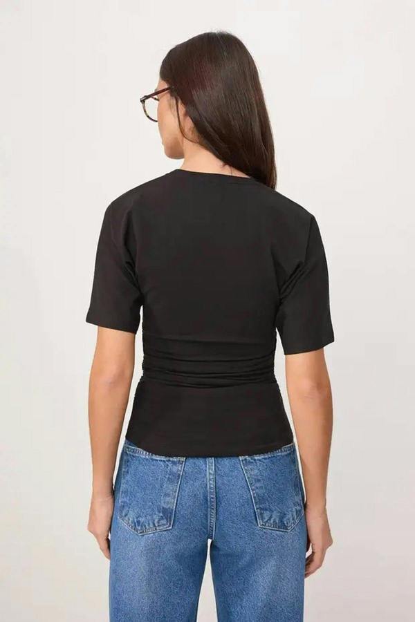 Wardrobe Essentials Fitted Short Sleeve Stretch Knit T-Shirt