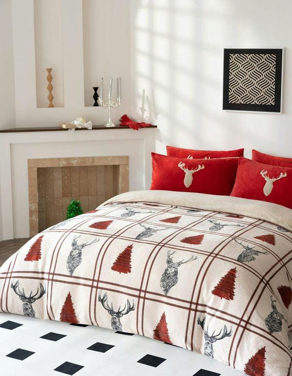 Stag Teddy Red Duvet Cover Set