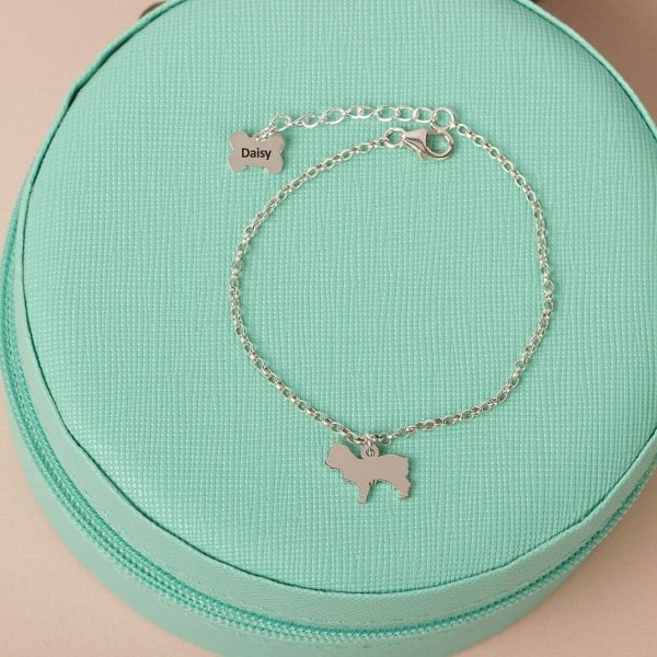 Silhouette Dog Chain Bracelet - Personalised - Sterling Silver - MYLEE London