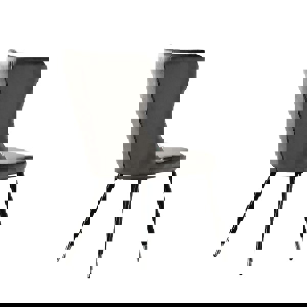 Life Interiors Single New York Modern Velvet Dining Chair - High Back Design with Black Metal Legs, Stylish & Comfortable Seating for Dining or Office