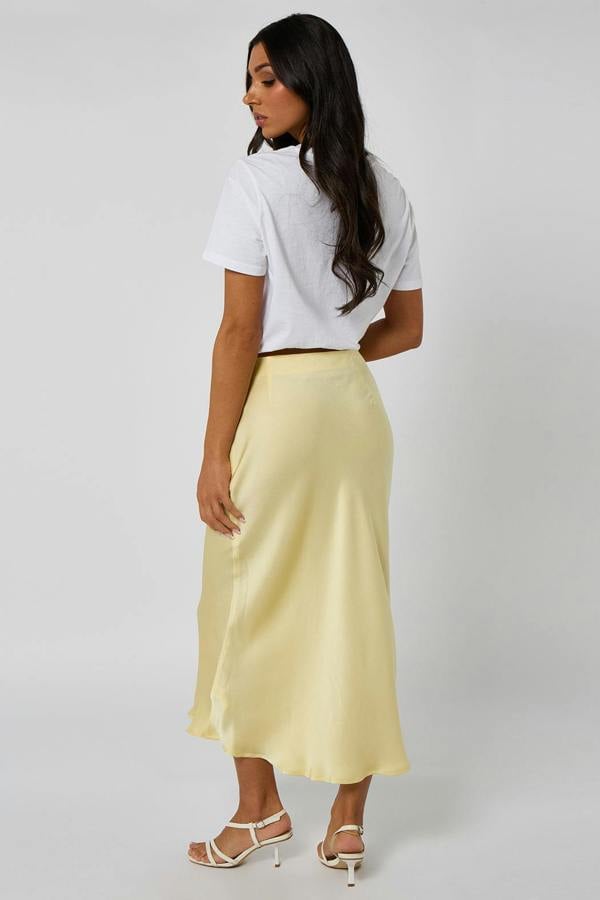 Urban Bliss Lemon Midi Skirt with Texture