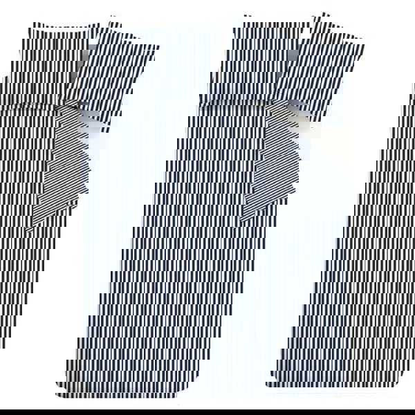 Catherine Lansfield Brushed Stripe Cotton Reversible Duvet Cover Set Navy Blue