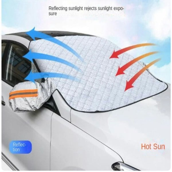 Generise 'PLUS' 9 Magnet All Seasons 4-in-1 Winter Windscreen and Wing Mirror Car Cover and Summer Sunshade