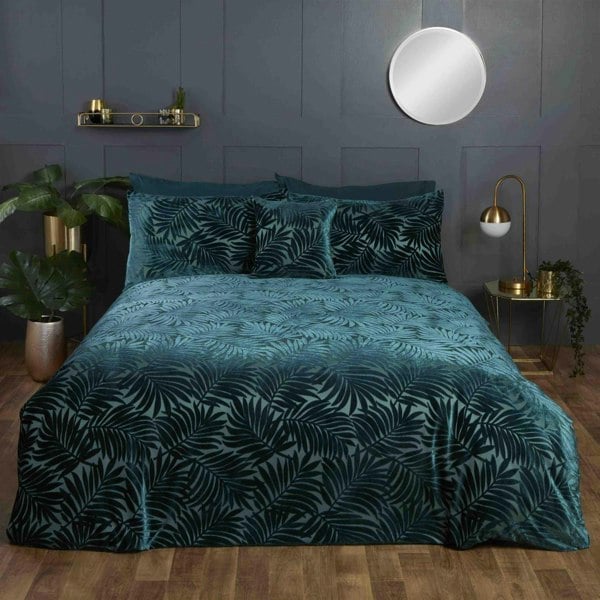 HomeSpace Direct Velvet Leaves Duvet Cover Set