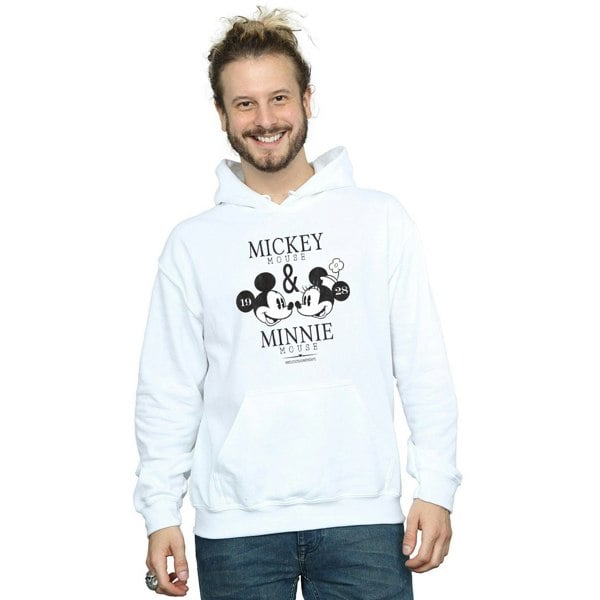 Disney Mens Mickey And Minnie Mouse Mousecrush Mondays Hoodie - White