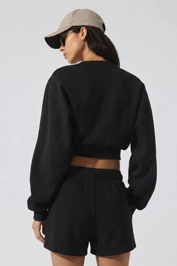 Anniou Cropped Crew Neck Pullover