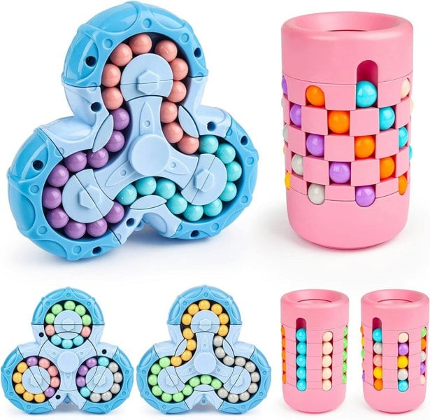 deAO Toys Magic Bean Rotating Cube Game Multicoloured Boys Girls Educational Gift Set