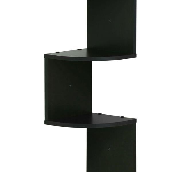 WALPLUS 3 Tier Wall Mount Floating Corner Radial Shelf, Set of 2, Espresso perfect for organized storage and display