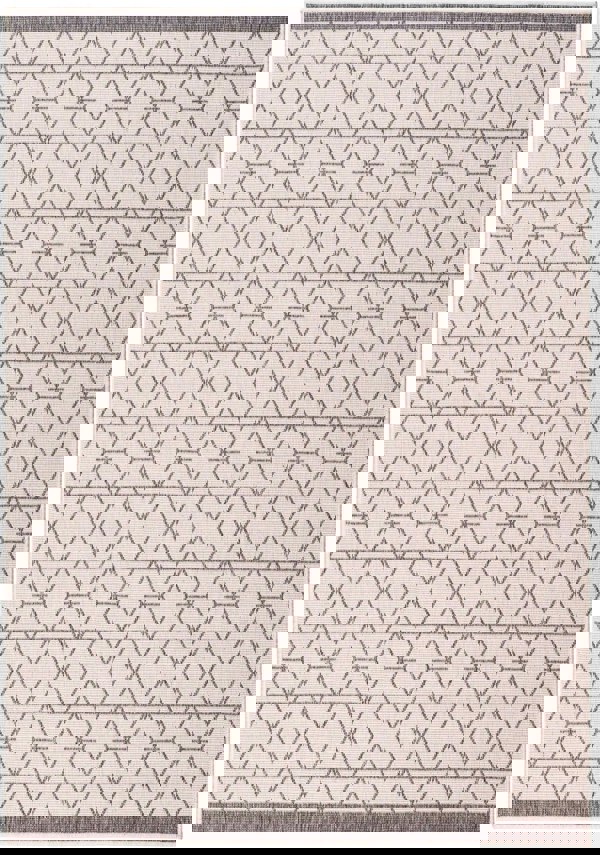 Trailing Leaves Design Reversible Outdoor Rug in Grey & Blue