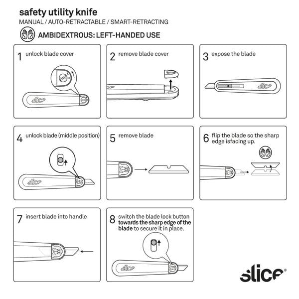 Slice Manual Utility Knife Left hand use - DaltonSafety