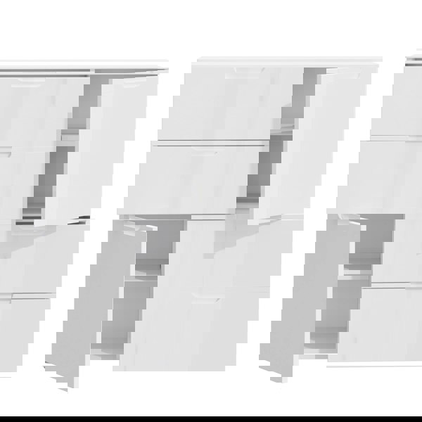 Furniture To Go Sienna Abstract Chest of in White/White High Gloss