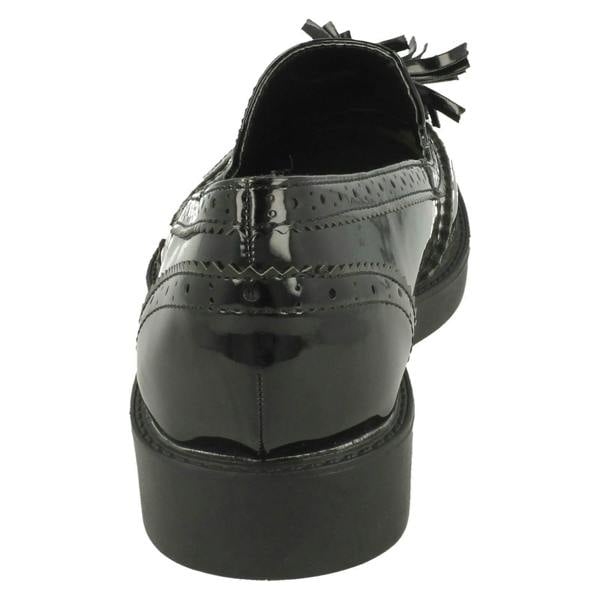 Spot On Ladies Spot On Mid Heel Tassel Vamp Brougue Shoe