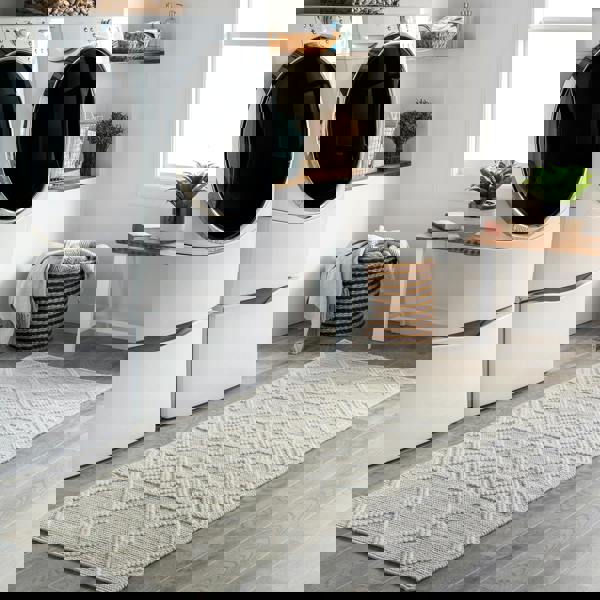 Livabliss Hygge-Hand Woven Charcoal White Wool Global Rug