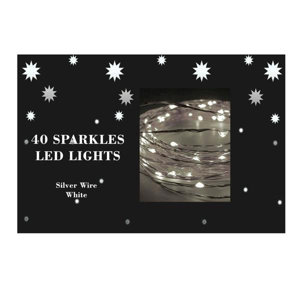 4m 40 LED Fairy String Lights, Battery Operated Cool White LEDs, Flexible Silver Copper Wire for Indoor and Outdoor Decoration image 7