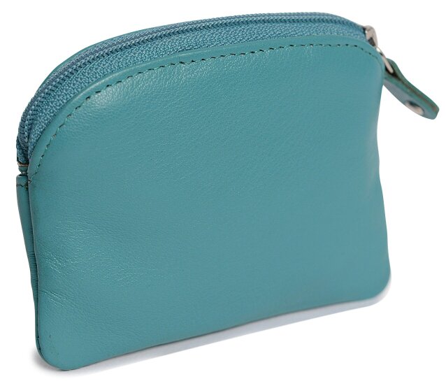 SADDLER Compact Leather Zip-Top Coin Purse "Molly" – Handmade by Saddler | RFID Protected & Gift Boxed | With Front Pocket & Interior Key Ring