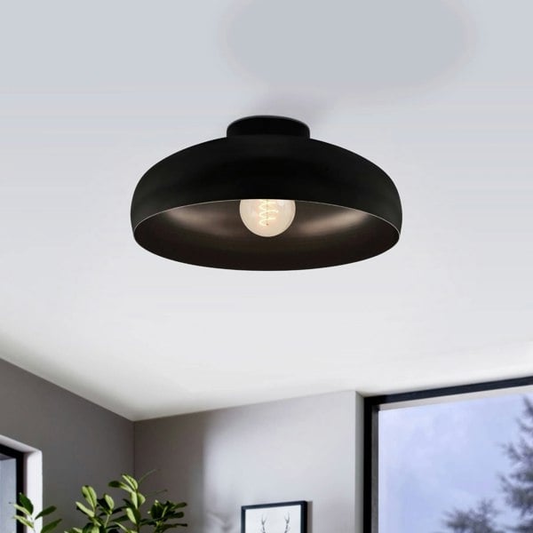 EGLO Mogano 1-Light Vintage Black Ceiling Light
