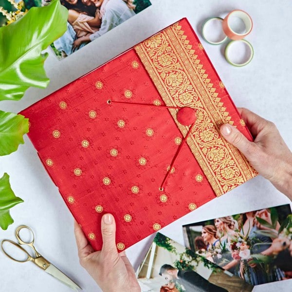 Paper High Large Sari Fabric Photo Album