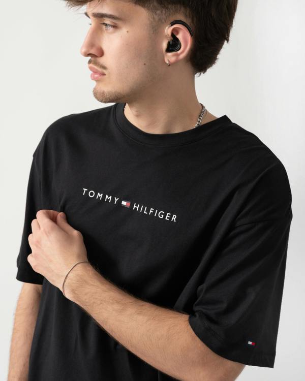 Tommy Hilfiger Logo Mens Lounge Tee - Black