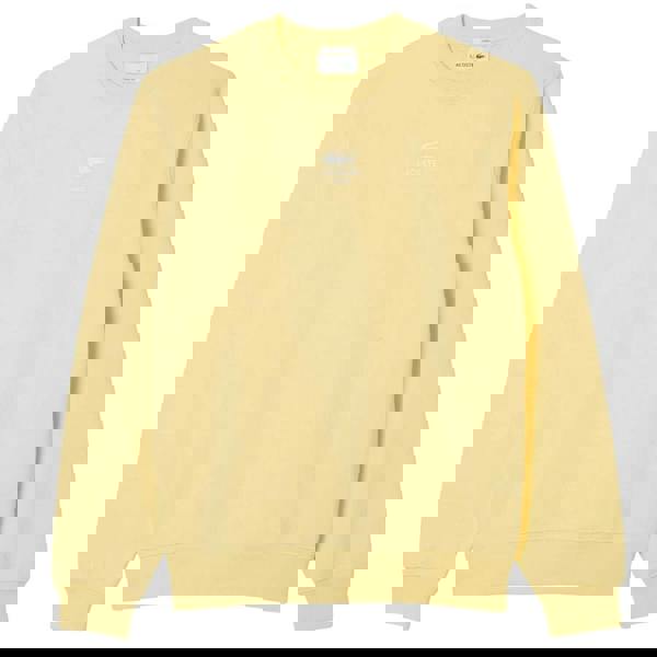 Lacoste Unisex Adult Printed Fleece Sweatshirt - Yellow - 