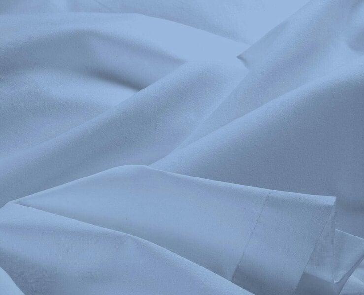 Night Zone 180 Thread Count Percale Flat Sheet – Non Iron Polycotton Bed Linen - Sky