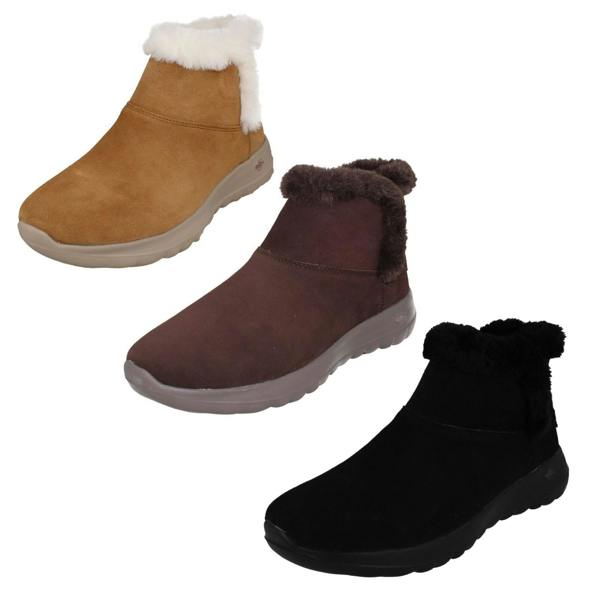 Skechers Ladies Skechers Go Joy Pull On Ankle Boots Bundle Up 15501