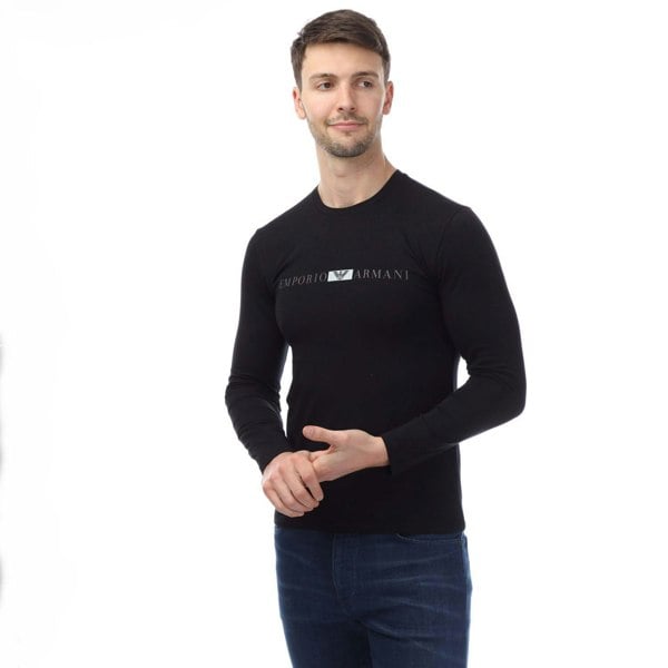 Emporio Armani Mens Long-Sleeved T-Shirt - Black