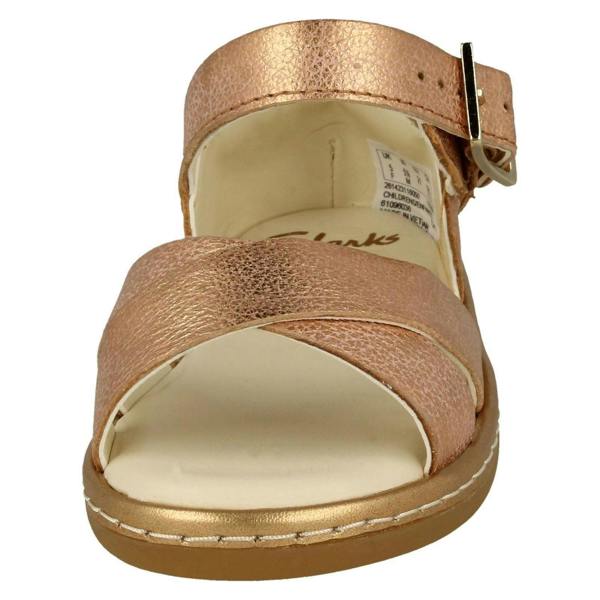 Clarks Girls Clarks Cross Detailed Sandals Skylark Pure T