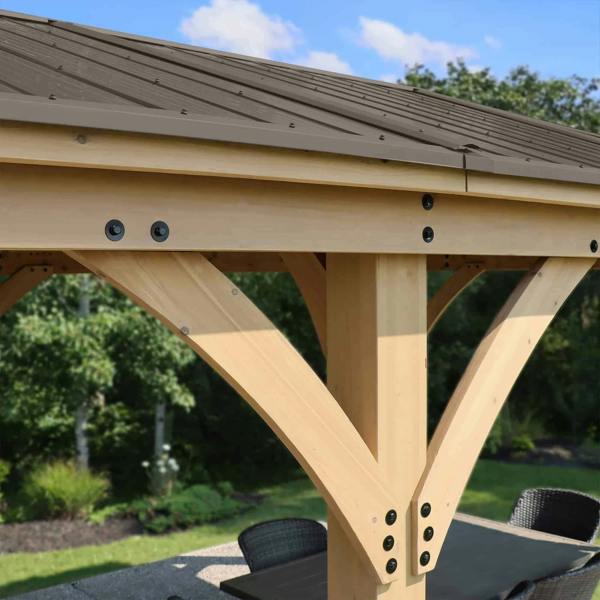 Yardistry Wooden Gazebo 12ft x 24ft (3.7m x 7.4m), Meridian Series 3.7m x 7.4m Wooden Gazebo 3