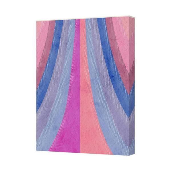 Benjamin Tate Design Abstract Geometric Canvas Wall Art In Pink Purple And Blue Stripes