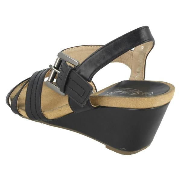 Eaze Ladies Eaze High Wedge Ankle Sandals