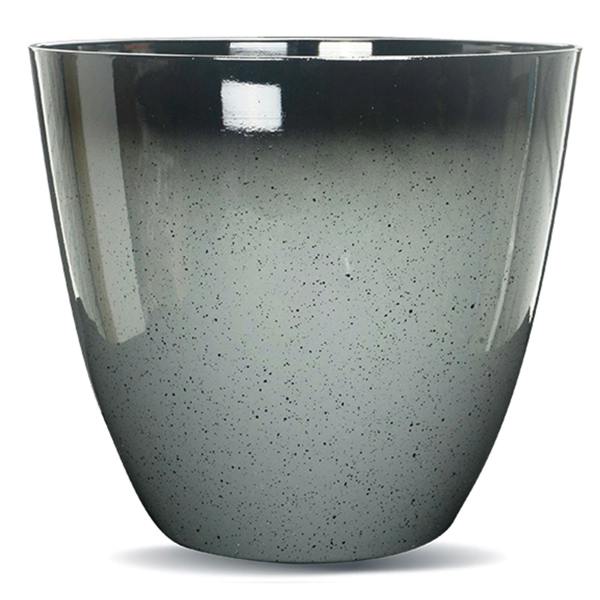 Gr8 Garden Grey Round Glazed Effect Egg Cup Planter Patio Flower Plant Pot Tub
