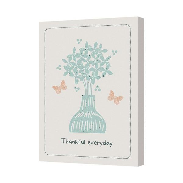 Benjamin Tate Design Thankful Everyday Floral Vase Canvas Wall Art Decor