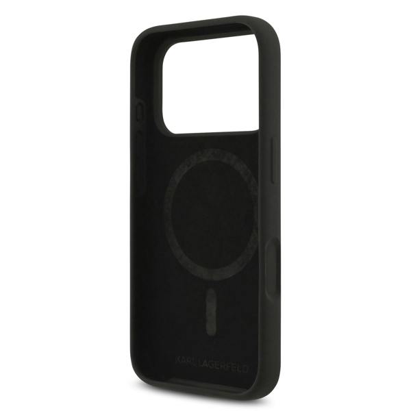 Karl Lagerfeld Liquid Silicone Karl and Choupette with MagSafe Case for iPhone 17 Pro 6.3" Black - KLHMP17LSCMKCRHK